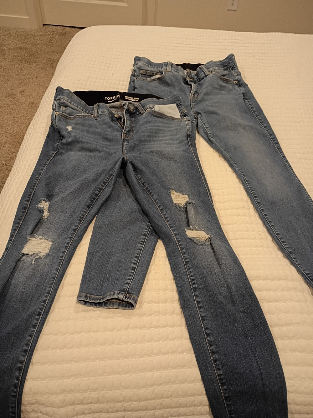 torrid Light Blue Skinny Jeans Set - Distressed & Classic